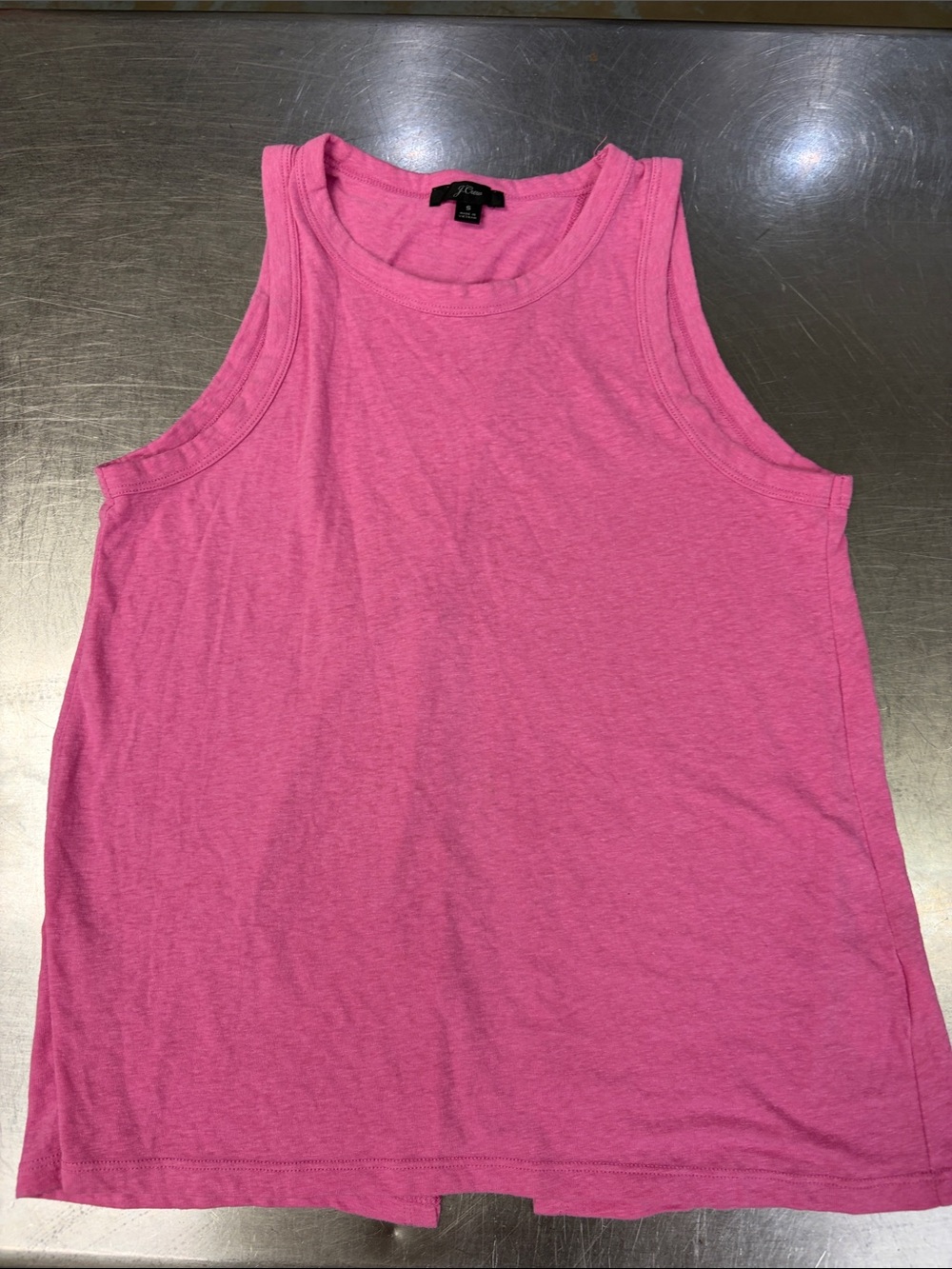 J. Crew Soft Pink Heathered Open Back Tank Size Small